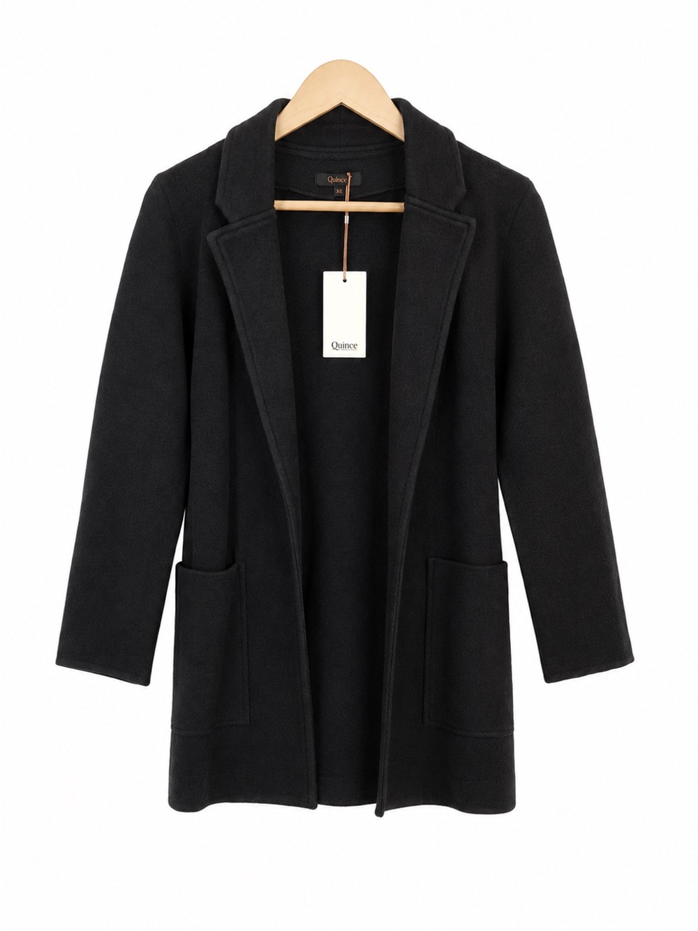 Quince 100% Organic Cotton Knit Blazer XS Black